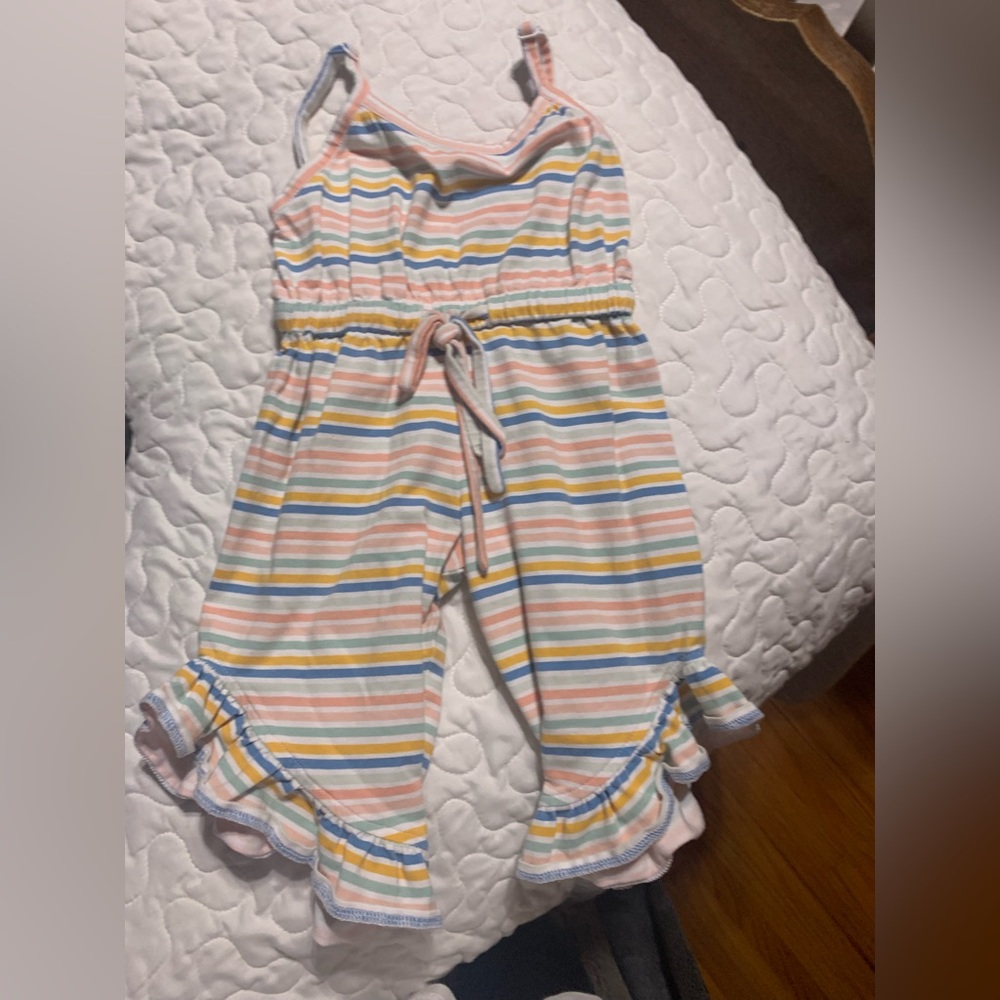 Striped 6-9 month ruffle one piece